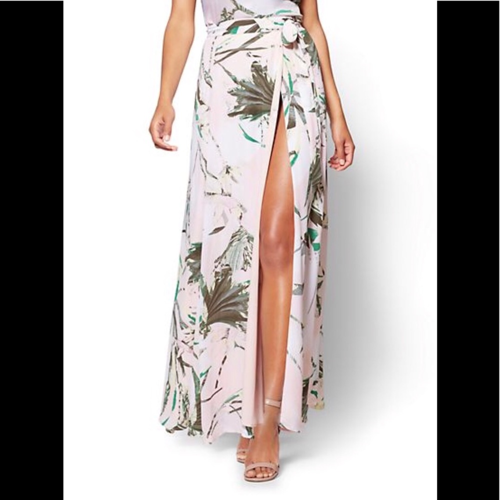 NY&C Cherry Blossom Wrap Maxi Skirt NWT